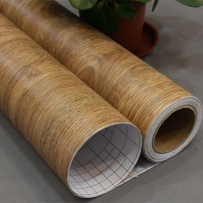 Film plastique autoadhésif mince texturé en bois de 60 cm*10 m pour meubles rénovés